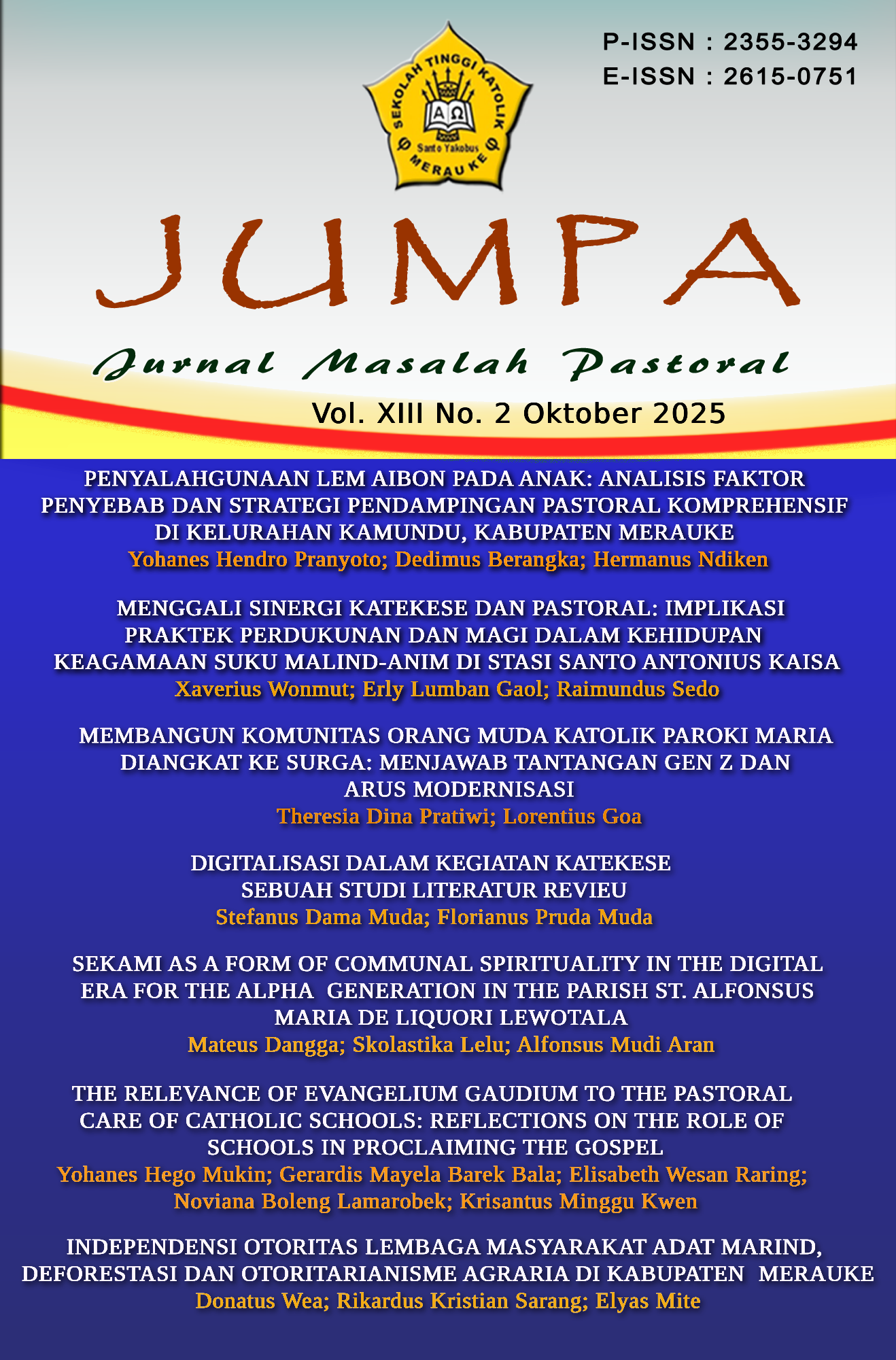View Vol. 13 No. 2 (2025): JUMPA (Jurnal Masalah Pastoral)
